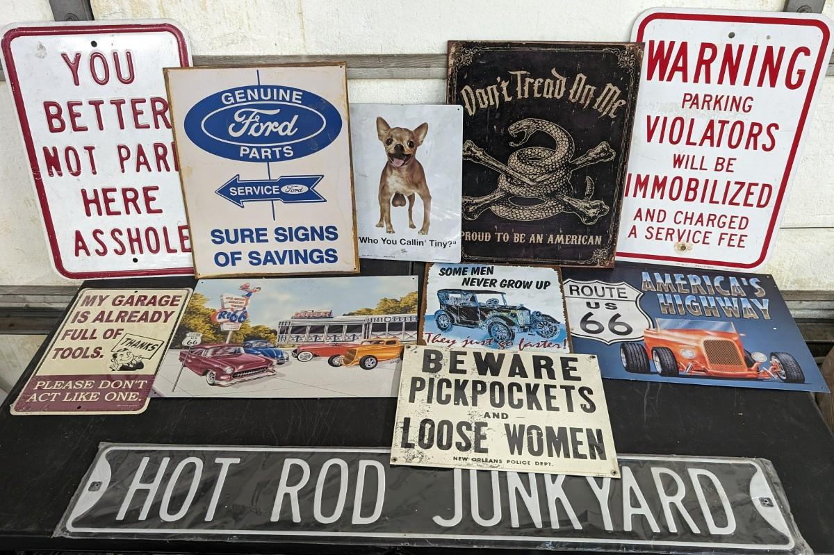 Lesser Metal Signs Varied Metal Signs | EstateSales.org