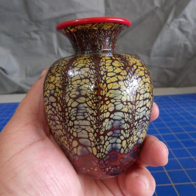 Jon Offutt Glass Vase 4"x4"