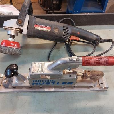 INDUSTRIAL PNEUMATIC SPEED SANDER AND HUTCHINS HUSTLER