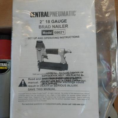 CENTRAL PNEUMATIC 2" 8 GAUGE BRAD NAILER