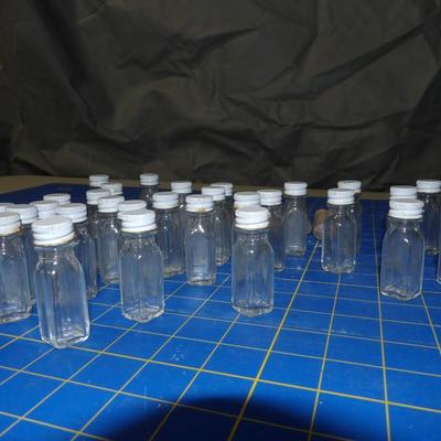 30 Vintage Small Glass bottles and Metal Caps