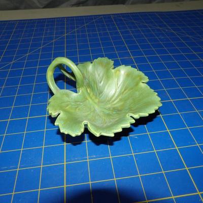 Green Leaf Candy Dish Pottery
