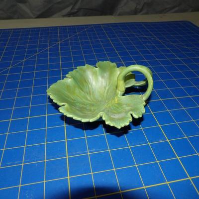 Green Leaf Candy Dish Pottery