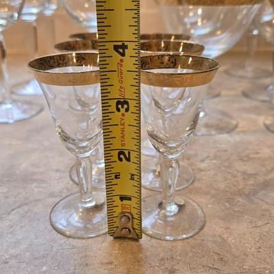 Vintage German Gold Gilt Rim Stemware Set
