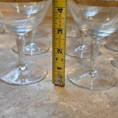Vintage German Gold Gilt Rim Stemware Set