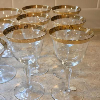 Vintage German Gold Gilt Rim Stemware Set