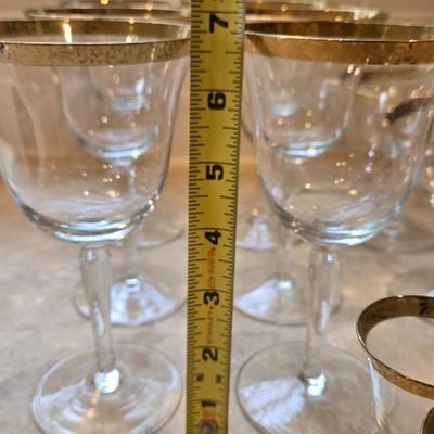 Vintage German Gold Gilt Rim Stemware Set