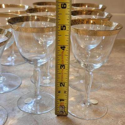 Vintage German Gold Gilt Rim Stemware Set