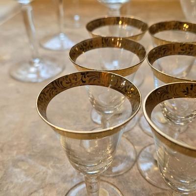 Vintage German Gold Gilt Rim Stemware Set