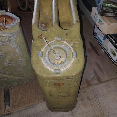 TWO VINTAGE METAL CANS