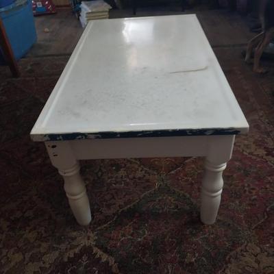 ENAMEL TOP COFFEE TABLE