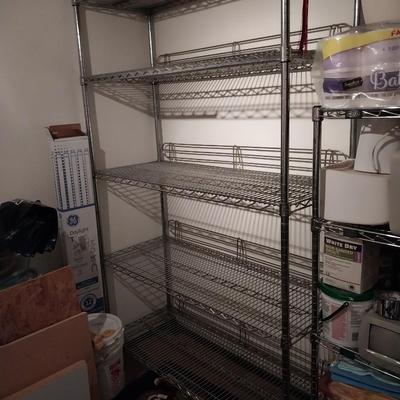 ROLLING FIVE SHELF WIRE RACK