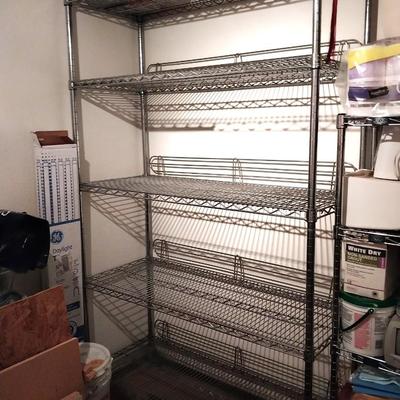 ROLLING FIVE SHELF WIRE RACK