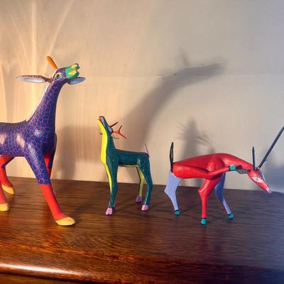 Lot of Three Oaxacan Wood Mexican Folk Art Animals