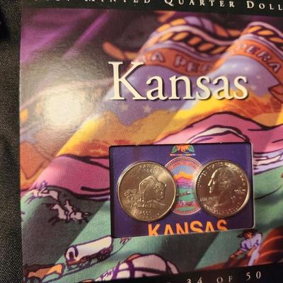 Uncirculated 1987 Clad Proof Set U.S. Mint, & Kansas Quarters