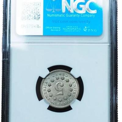 1869 Shield Nickel MS64 NGC BEAUTIFUL