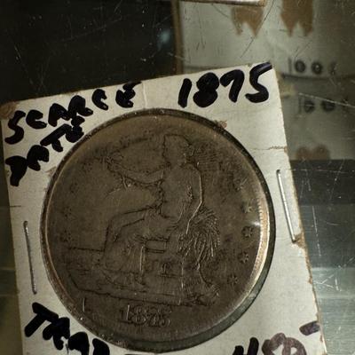 1875 Sitting Liberty 1$ U S coin silver rare