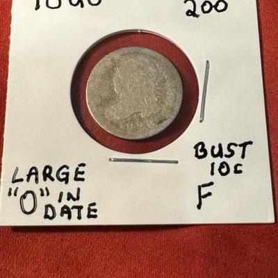 1820 Capped Bust Silver Dime Large 0 C107