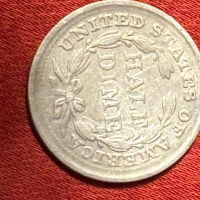 1856 P SEATED LIBERTY HALF DIME UNC U S COIN C114