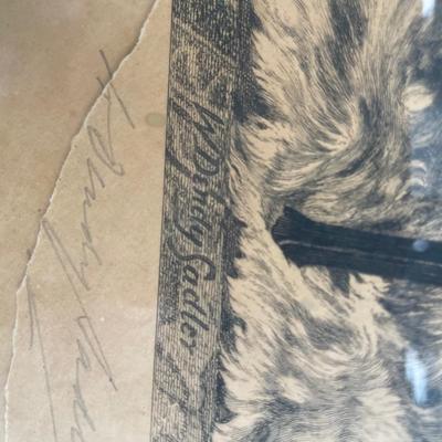 Antique Original Lithograph "After Dinning Rest Awhile" by Walter Dendy Sadler