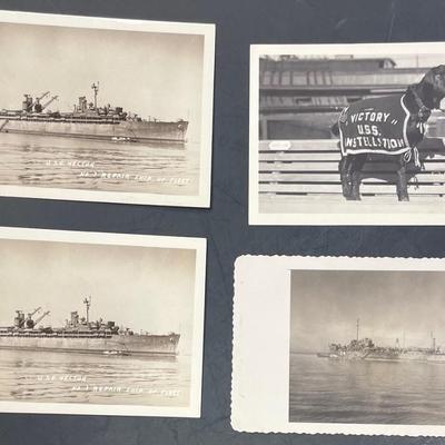 Four WWII Navy Photo Postcards