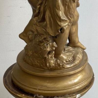 Large Gilt Coated Cherubs on a Stand