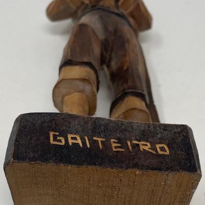 Gaiteiro Carved Wood Figurine