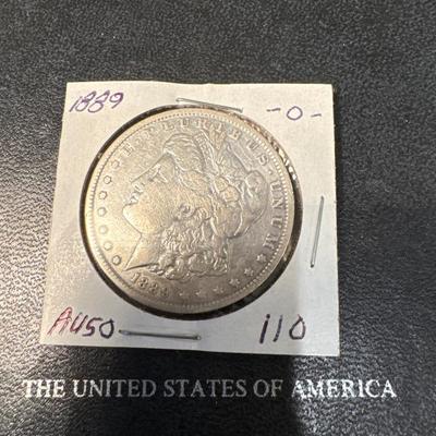 1889 O MORGAN AU50