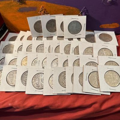 Lot of (44) Walking LIBERTY HALVES US COIN .50c