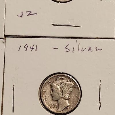 6 Silver Mercury Dime