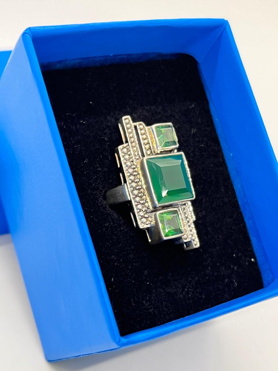 LOT 163J: Show Stopper! Sterling Silver Nicky Butler Art Deco Style ...