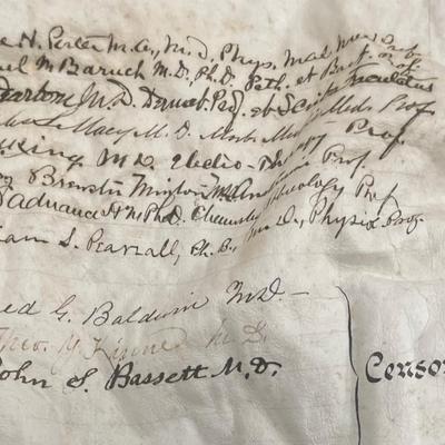 Early 1800s French Academic Certificate / Signed by a number of professors