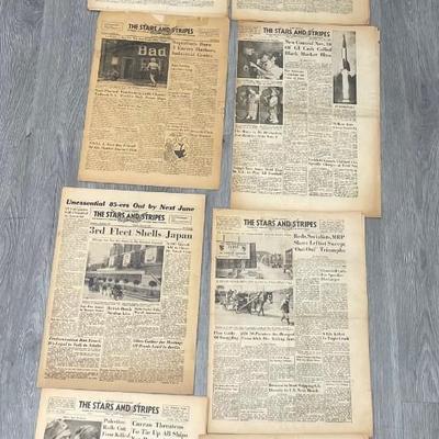 WW2 Collection Of The Stars And Stripes Newspapers Lot 1.