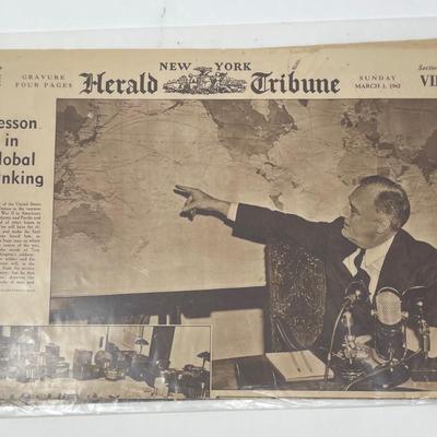 NY Herald Tribune 15401 "Lesson in Global Thinking" - FDR