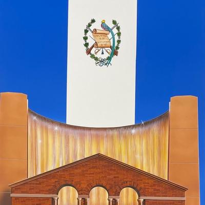 ARTIST: LAINE VAIGUR / 500 Anos Houston + Bandera Guatemala "Water Wall" Poster