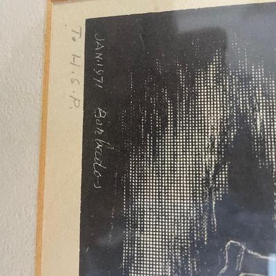 SIGNED Karl Broodhagen (1909 – 2002) lithograph sketch/1971