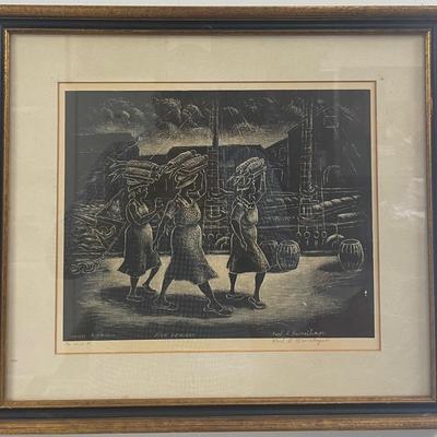 SIGNED Karl Broodhagen (1909 – 2002) lithograph sketch/1971