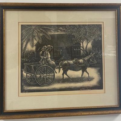 SIGNED in pencil Karl Broodhagen (1909 – 2002) lithograph sketch/ 1971