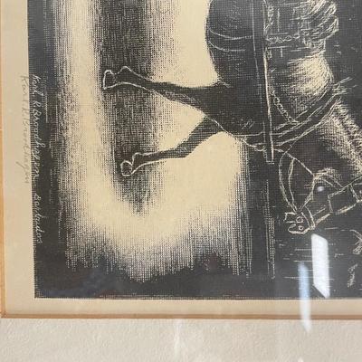 SIGNED in pencil Karl Broodhagen (1909 – 2002) lithograph sketch/ 1971