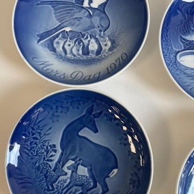 Royal Copenhagen Plates Years 1970, 1971, 1972, 1974, 1975, 1976, 1978 B&G Mother's Day