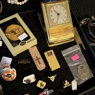 Watches, lighters, Pins, Necklaces and Pins