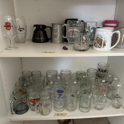 Mugs and glass cups