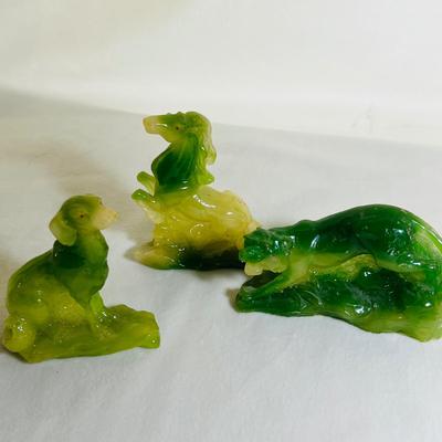 Green Animal Figurines Art Décor Synthetic