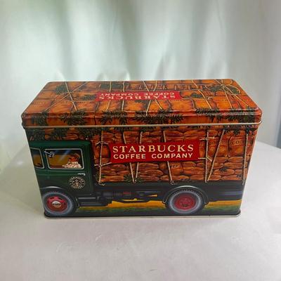 Vintage Starbucks Coffee Co Metal Tin Canister Silver Crane Designs