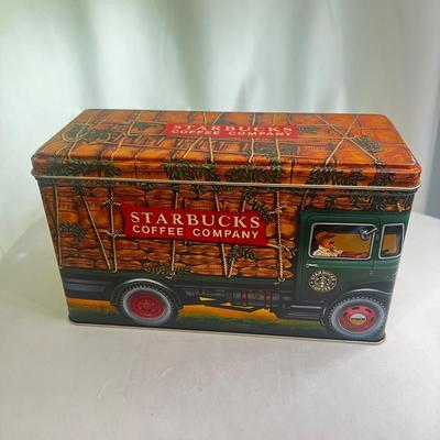 Vintage Starbucks Coffee Co Metal Tin Canister Silver Crane Designs