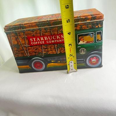 Vintage Starbucks Coffee Co Metal Tin Canister Silver Crane Designs