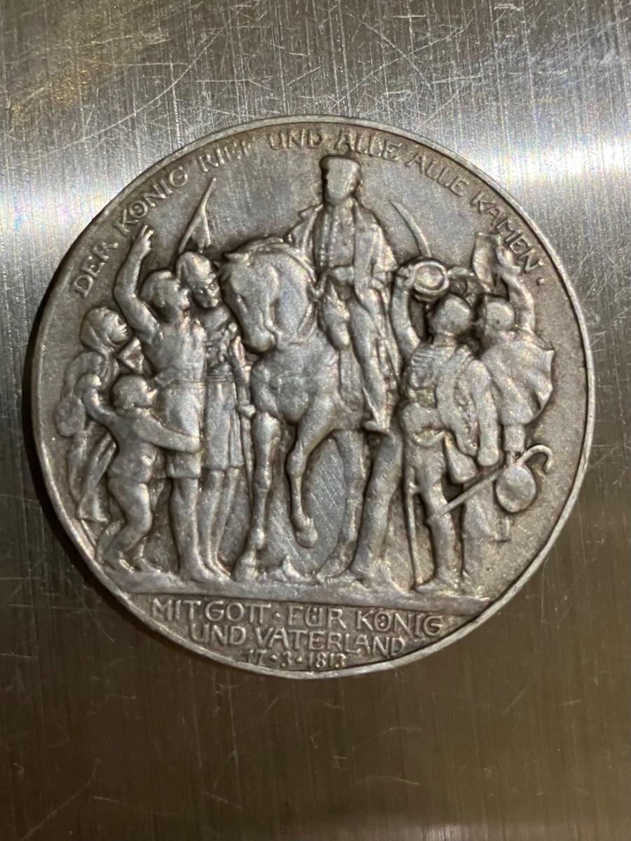 1913 GERMANY William III Prussia War NAPOLEON Rare Silver 3 Mark Coin ...