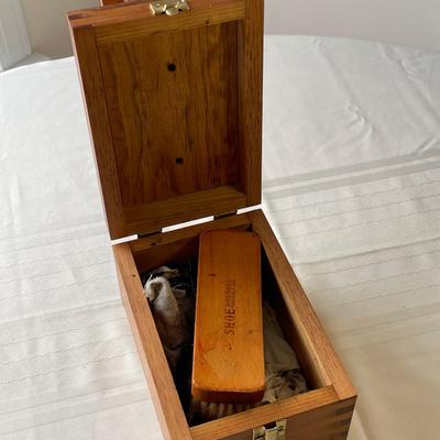 Vintage Wooden Shoe Polishing Kit