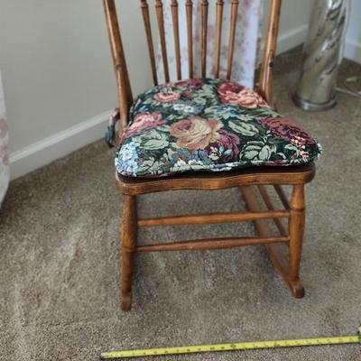 Oak carved Rocking Chair, seat is 13 by 17
