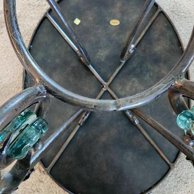 Unique Palecek Hand Forged Wrought Iron And Glass Table